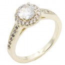 Rhodium Plated With Clear Color CZ Engagement rings. Size 9