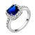 Princess-Cut-Blue-CZ-Rhodium-Plated-Wedding-Engagement-Ring-Rhodium Plated Blue