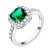 Princess-Cut-Green-CZ-Rhodium-Plated-Wedding-Engagement-Ring-Rhodium Plated Green