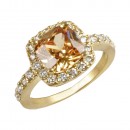 Princess Cut Clear CZ Rose Gold Plated Wedding Engagement Ring