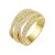 Gold-Plated-Clear-Crystal-Mirco-Paved-Statement-Cocktail-Ring-Gold Plated Clear