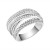 Rhodium-Plated-Clear-Crystal-Mirco-Paved-Statement-Cocktail-Ring-Rhodium Plated Clear