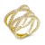 Micro-Paved-Clear-CZ-Gold-Plated-Double-Cross-Statement-Ring-Gold