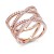 Micro-Paved-Clear-CZ-Rose-Gold-Plated-Double-Cross-Statement-Ring-Rose Gold Clear