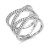 Micro-Paved-Clear-CZ-Rhodium-Plated-Double-Cross-Statement-Ring-Rhodium