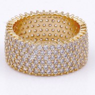 Gold Plated with Cubic Zirconia Rings, Size 9