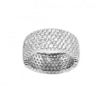 Rhodium Plated with Cubic Zirconia Sized Rings