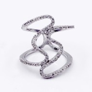 Rhodium Plated with Cubic Zirconia Sized Rings