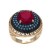 Gold-Plated-with-Red-Cubic-Zirconia-Statement-Cocktail-Ring-Ruby Red