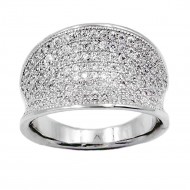 Rhodium Plated Micro CZ Paved Statement Cocktail Ring