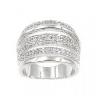 Rhodium Plated With Clear Cubic Zirconia Sized Rings