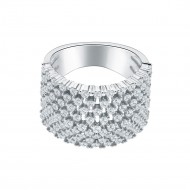 Rhodium Plated with Clear Cubic Zirconia Rings