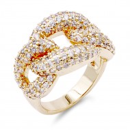 Gold Plated Statement Ring with Cubic Zirconia