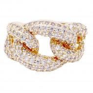 Gold Plated Statement Ring with Cubic Zirconia