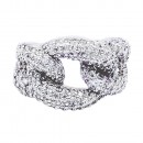 Rhodium Plated Statement Ring with Cubic Zirconia