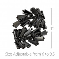 Black Tone with Jet Black Cubic Zirconia Adjustable Ring