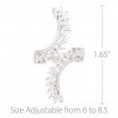 Rhodium Plated with Clear Cubic Zirconia Adjustable Ring