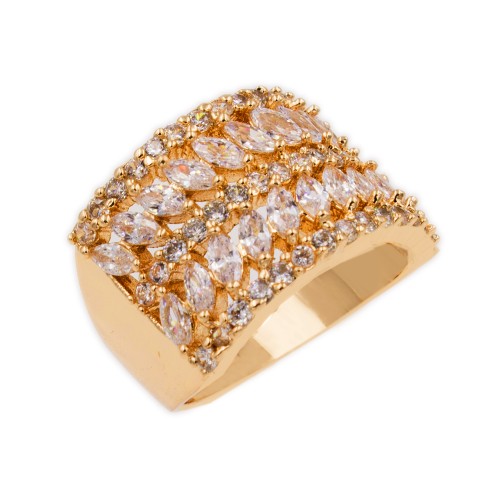 Gold Plated with Clear Cubic Zirconia Sized Rings