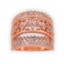 Rose Gold Plated With Clear Cubic Zirconia Statement Rings