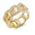 Gold-Plated-With-CZ-Pave-Link-Ring.-Size-9-Gold