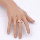 Rose Gold Plated With CZ Pave Link Ring. Size 9