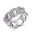 Rhodium-Plated-With-CZ-Pave-Link-Ring.-Size-6-Rhodium