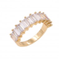 Gold Plated With Clear Cubic Zirconia Everyday Rings