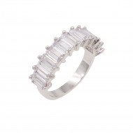 Rhodium Plated With Clear Cubic Zirconia Everyday Rings