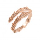 Rhodium Plated With Cubic Zirconia Snake Adjustable Rings