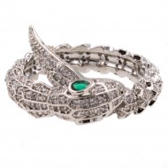 Rhodium Plated with CZ Cubic Zirconia Snake Sized Rings