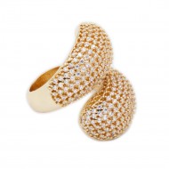 Gold Plated With CZ Cubic Zirconia Adjustable Rings