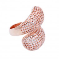 Rose Gold Plated With CZ Cubic Zirconia Adjustable Rings