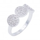 Rhodium Plated WIth CZ Cubic Zirconia Pave Sized Rings