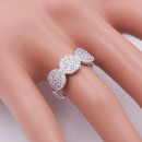 Rhodium Plated WIth CZ Cubic Zirconia Pave Sized Rings