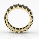 Gold Plated With Black CZ Cubic Zirconia Eternity Band Sized Rings