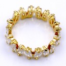Gold Plated with Clear Color CZ Cubic Zirconia Eternity Rings