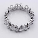 Rhodium Plated with Clear Color CZ Cubic Zirconia Eternity Rings