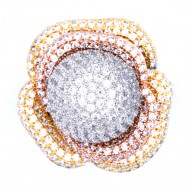 Three Tone Plated With CZ Pave Sized Ring