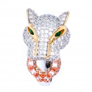 Three Tone Plated With CZ Cubic Zirconia Animal-Shaped Pave Sized Ring