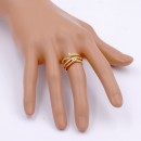 Gold Plated With Nail Shape Cubic Zirconia Ring