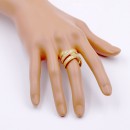Gold Plated CZ Criss Cross Ring