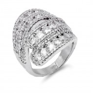 Rhodium Plated with Clear CZ Ring