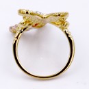 3-Tone Plated Butterfly with CZ Ring