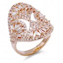 Rose Gold Plated with Clear CZ Ring