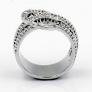 Rhodium Plated Buckle with CZ Ring