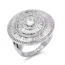 Rhodium Plated Halo with CZ Ring