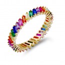 Rhodium Plated Multi Color with CZ Ring
