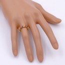 Gold Plated Multi Color with CZ Ring