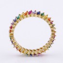 Gold Plated Multi Color with CZ Ring