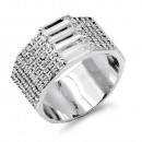 Rhodium Plated With CZ Sized Rings. Size 9